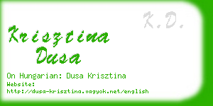 krisztina dusa business card